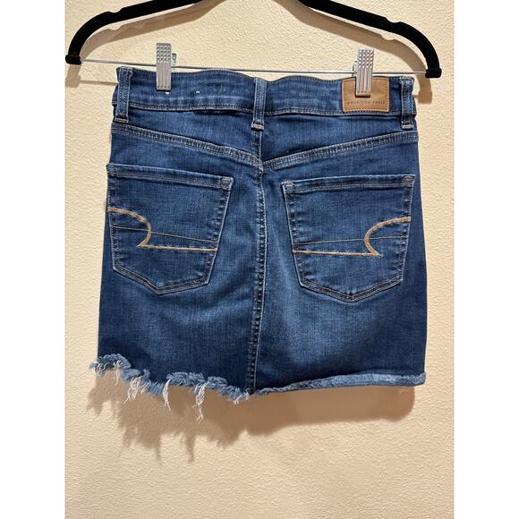 American Eagle High Rise Denim Jean Mini Skirt size 2 extra level stretch - Picture 2 of 5
